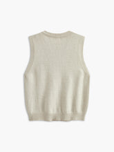 Floral Embroiled Pockets Knit Vest